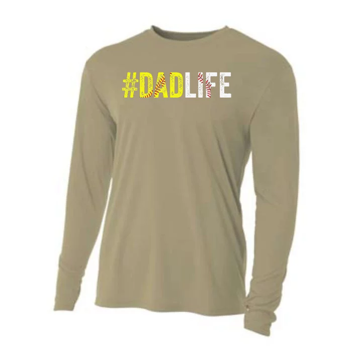 Dad Life Softball Daddy Baseball Sports Lover Fathers Day Cooling Performance Long Sleeve Crew