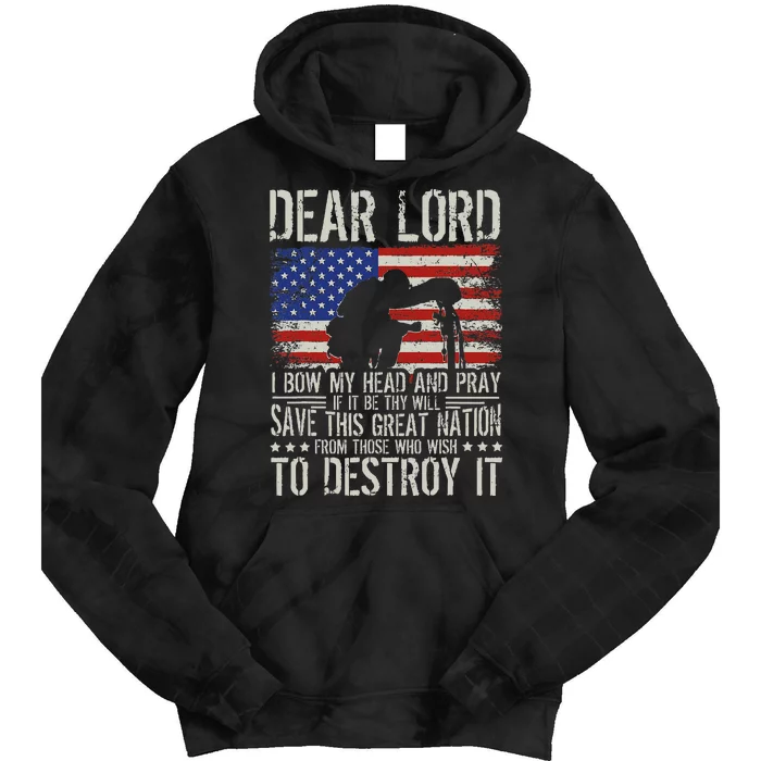 Dear Lord Save This Great Nation Jesus & Trump Maga Tie Dye Hoodie