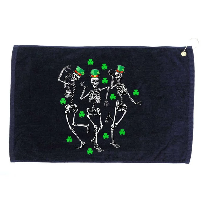 Dancing Leprechaun Skeleton St Patricks Day Funny Boy Grommeted Golf Towel