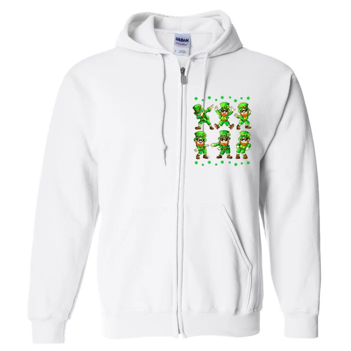 Dancing Leprechauns St Patricks Day Boy Girl Dabbing Full Zip Hoodie