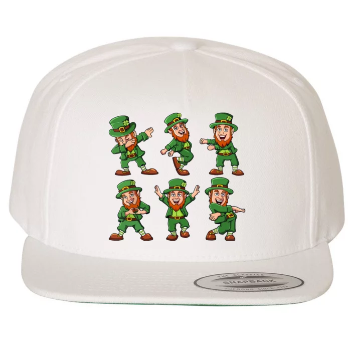 Dancing Leprechauns St Patricks Day Funny Boy Girl Wool Snapback Cap