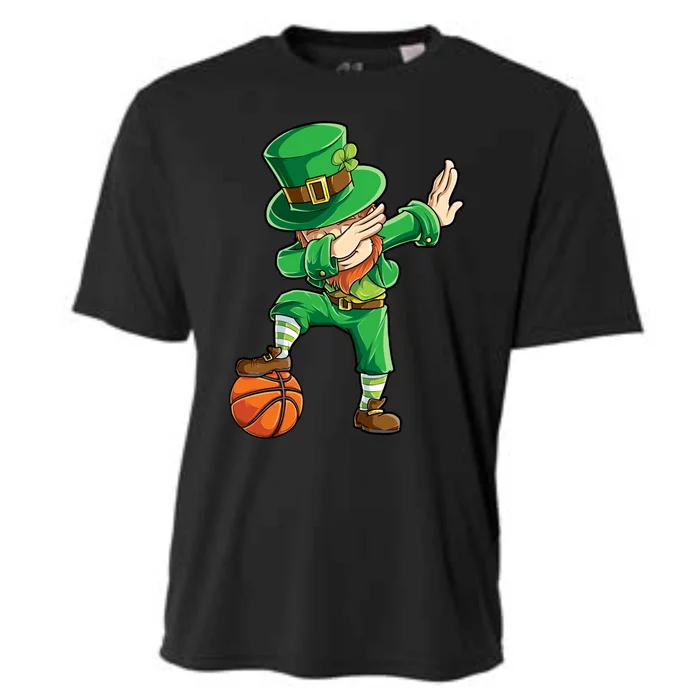 Dabbing Leprechaun St Patricks Day Basketball Funny Gift Great Gift Cooling Performance Crew T-Shirt