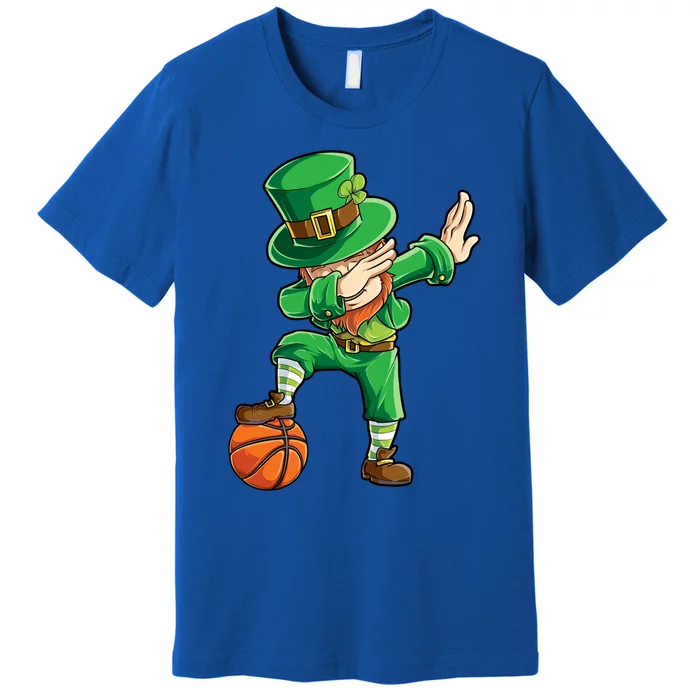 Dabbing Leprechaun St Patricks Day Basketball Funny Gift Great Gift Premium T-Shirt