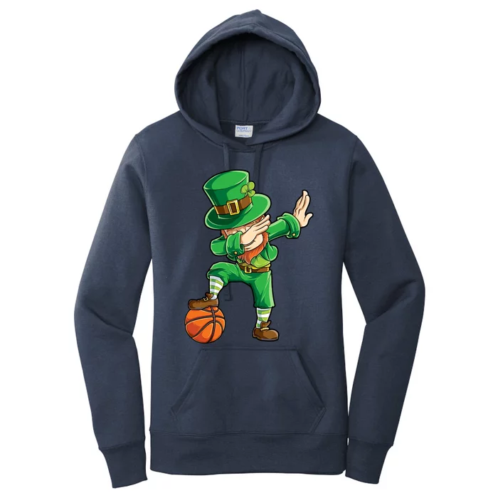 Dabbing Leprechaun St Patricks Day Basketball Funny Gift Great Gift Women's Pullover Hoodie