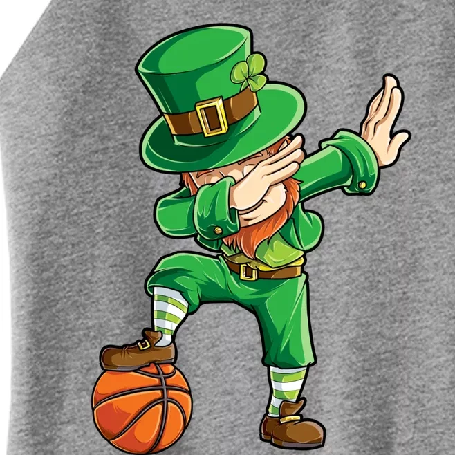 Dabbing Leprechaun St Patricks Day Basketball Funny Gift Great Gift Women’s Perfect Tri Rocker Tank