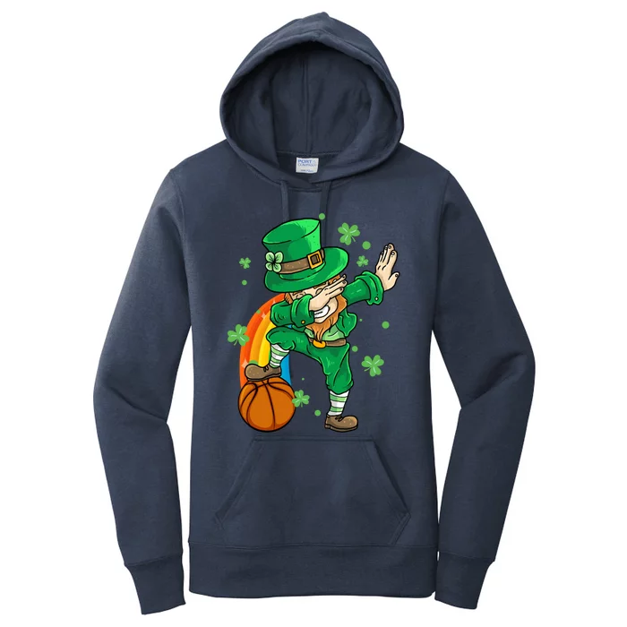 Dabbing Leprechaun St Patricks Day Basketball Cool Gift Women's Pullover Hoodie