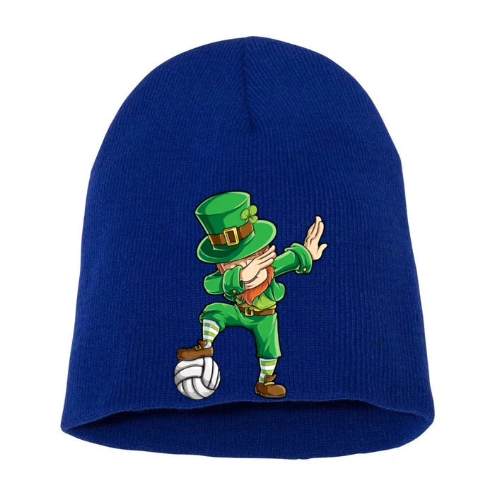 Dabbing Leprechaun St Patricks Day Volleyball Dab Gift Short Acrylic Beanie