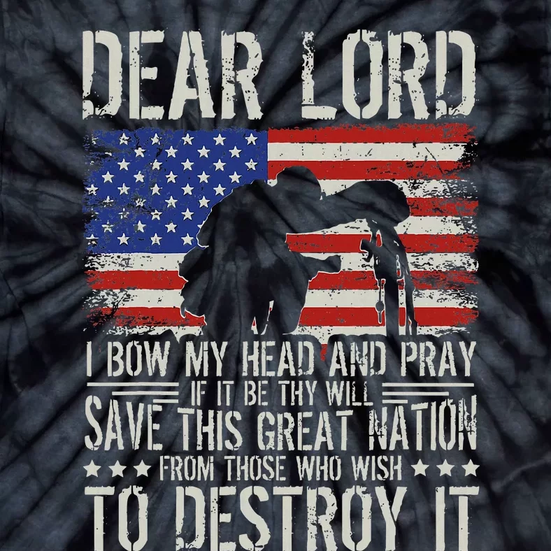 Dear Lord Save This Great Nation Jesus & Trump Maga Gift Tie-Dye T-Shirt