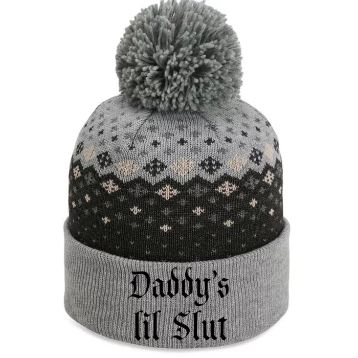 DADDY'S LIL SLUT The Baniff Cuffed Pom Beanie