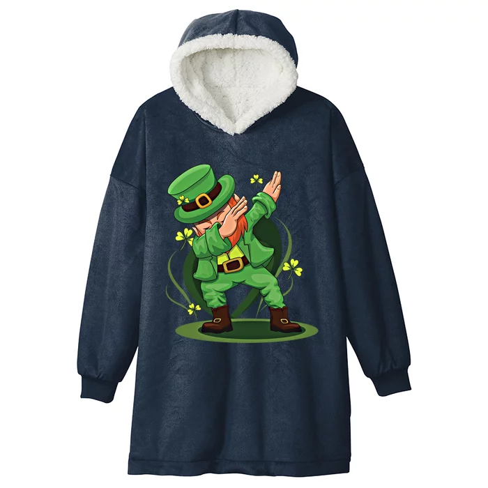 Dabbing Leprechaun Saint Paddy Saint PatrickS Day Meaningful Gift Hooded Wearable Blanket