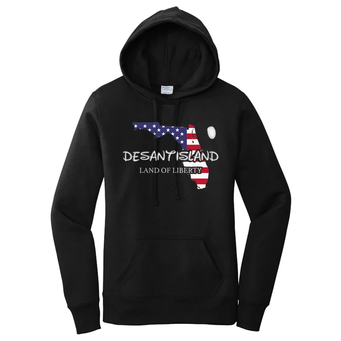 DeSantisLand Land State Of Liberty Florida Map Patriotic Women's Pullover Hoodie