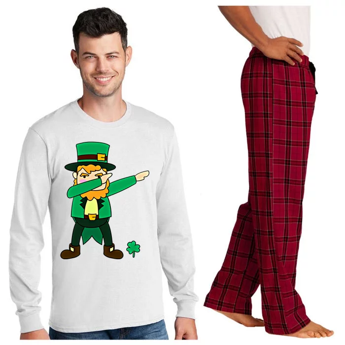 Dabbing Leprechaun St Patricks Day Dab Dance Gift Long Sleeve Pajama Set