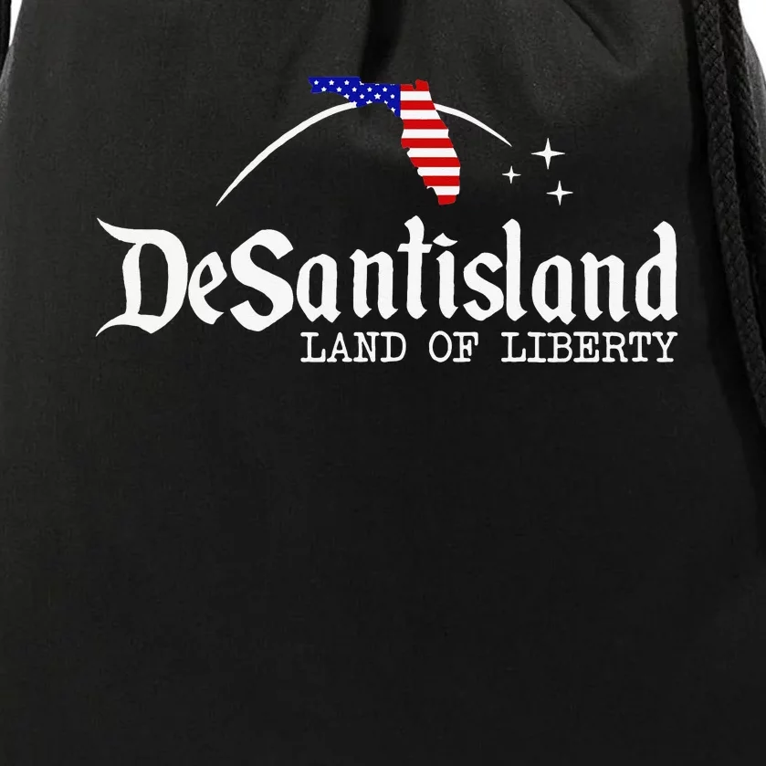 DeSantisLand Land State of Liberty Florida Map Patriotic Drawstring Bag