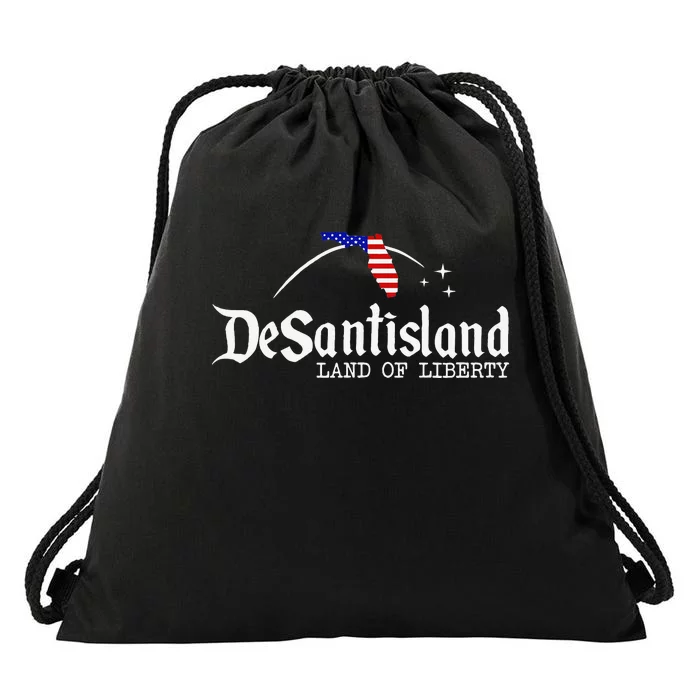 DeSantisLand Land State of Liberty Florida Map Patriotic Drawstring Bag