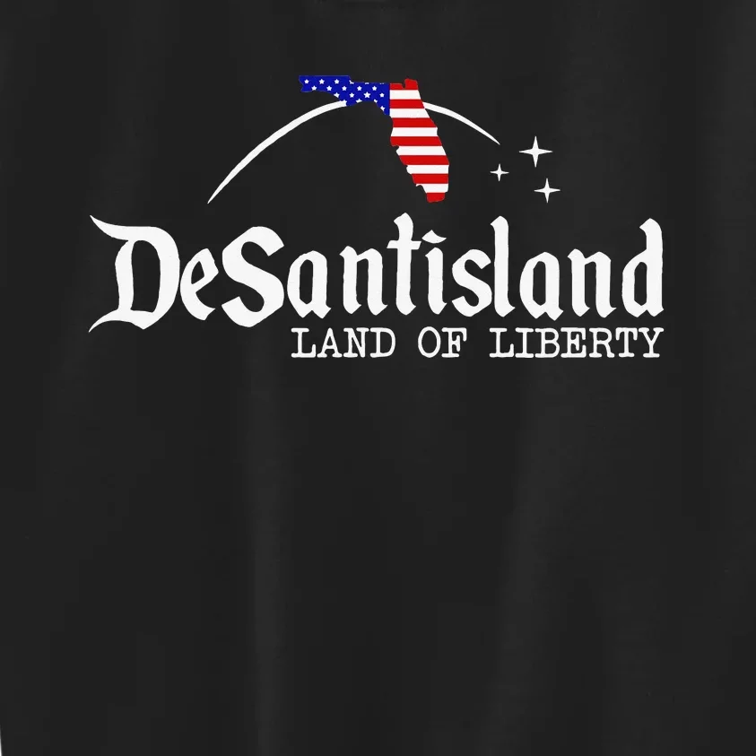 DeSantisLand Land State of Liberty Florida Map Patriotic Kids Sweatshirt