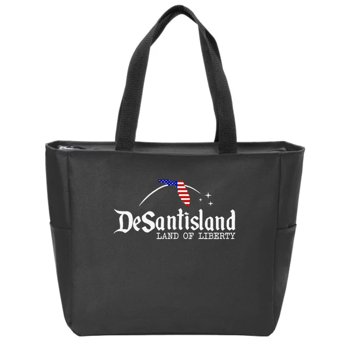 DeSantisLand Land State of Liberty Florida Map Patriotic Zip Tote Bag