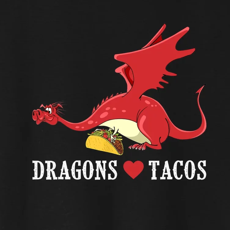 Dragons Love Tacos Dragon Lovers Gifts Women's Crop Top Tee