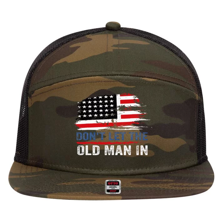 DonT Let The Old Man American Flag 7 Panel Mesh Trucker Snapback Hat