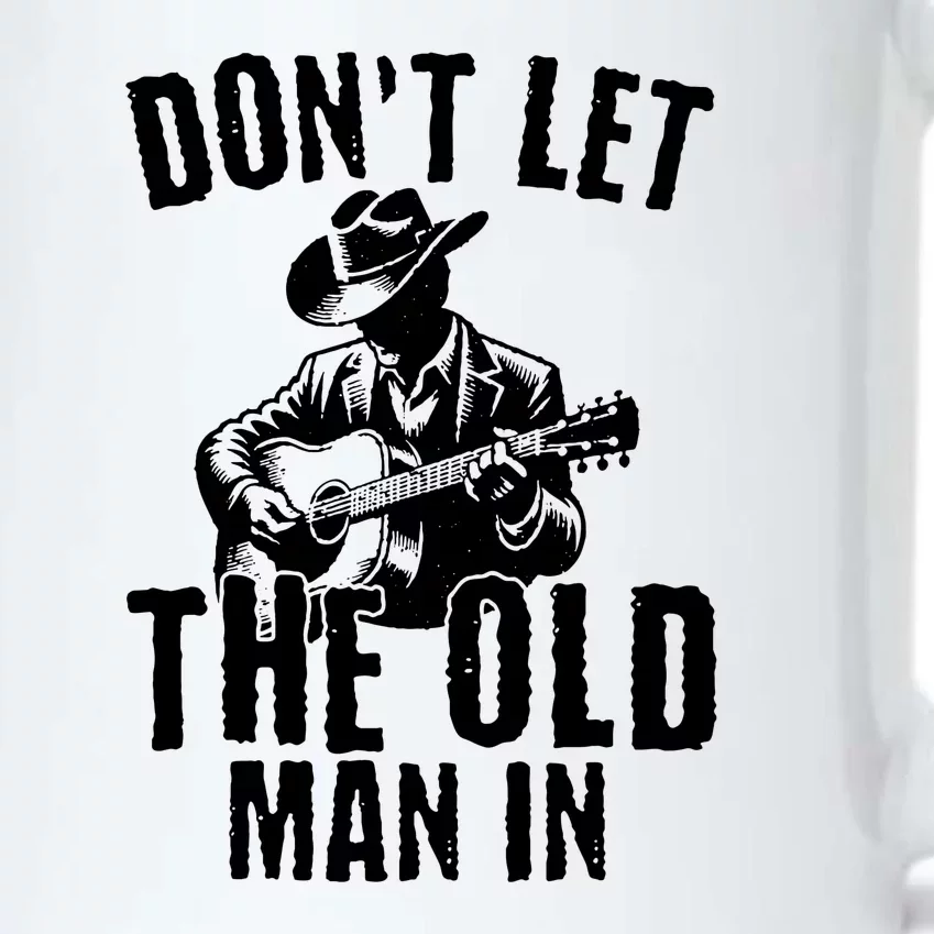 Dont Let The Old Man In Retro Walking With Guitar Black Color Changing Mug