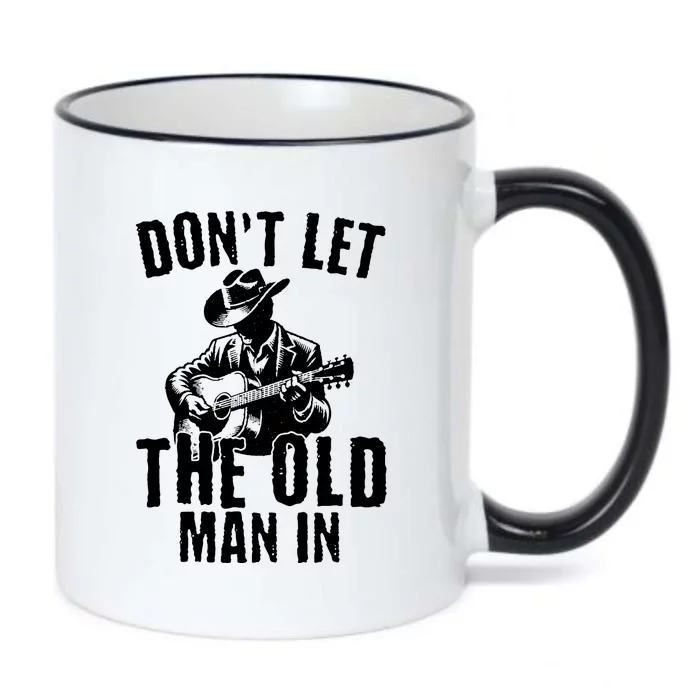 Dont Let The Old Man In Retro Walking With Guitar Black Color Changing Mug