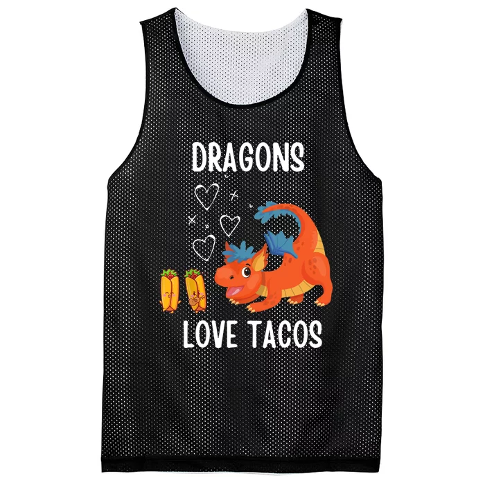 Dragons Love Tacos Mesh Reversible Basketball Jersey Tank