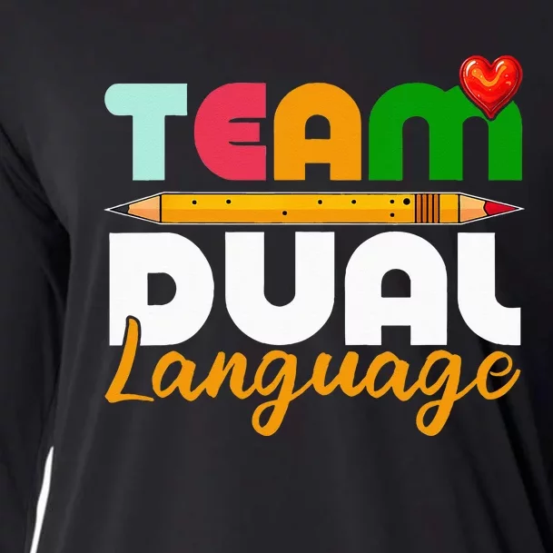 Dual Language Teachers Back To School Squad Cooling Performance Long Sleeve Crew