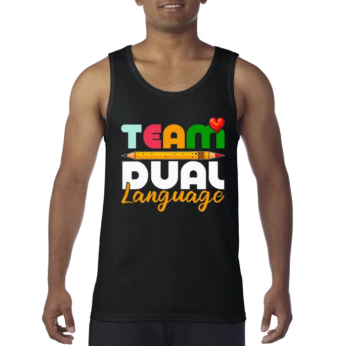 Dual Language Teachers Back To School Squad Tank Top