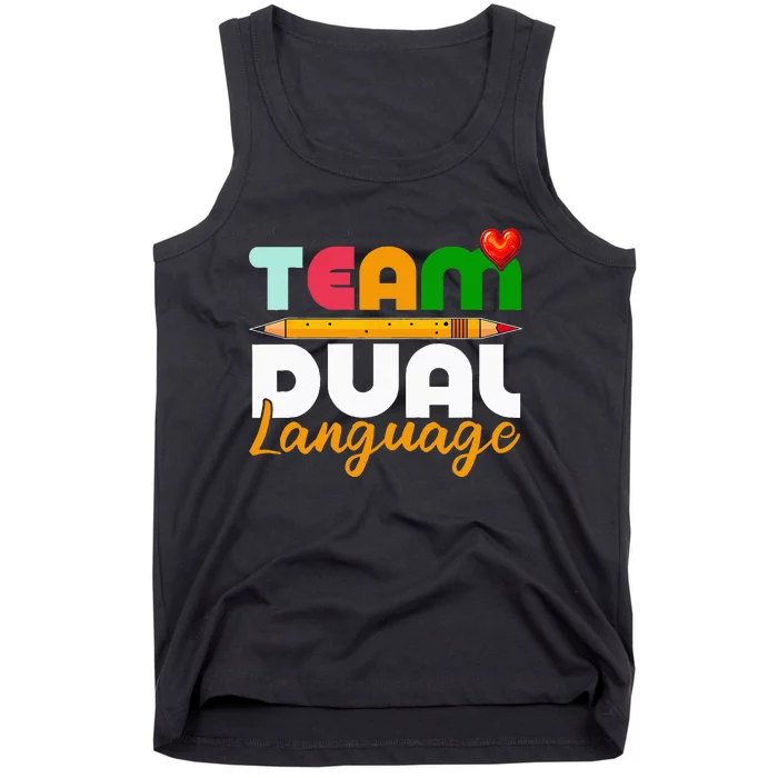 Dual Language Teachers Back To School Squad Tank Top