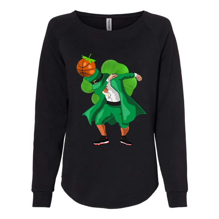 Dabbing Leprechaun Tee St Patricks Day Gift Basketball Tee Womens California Wash Sweatshirt