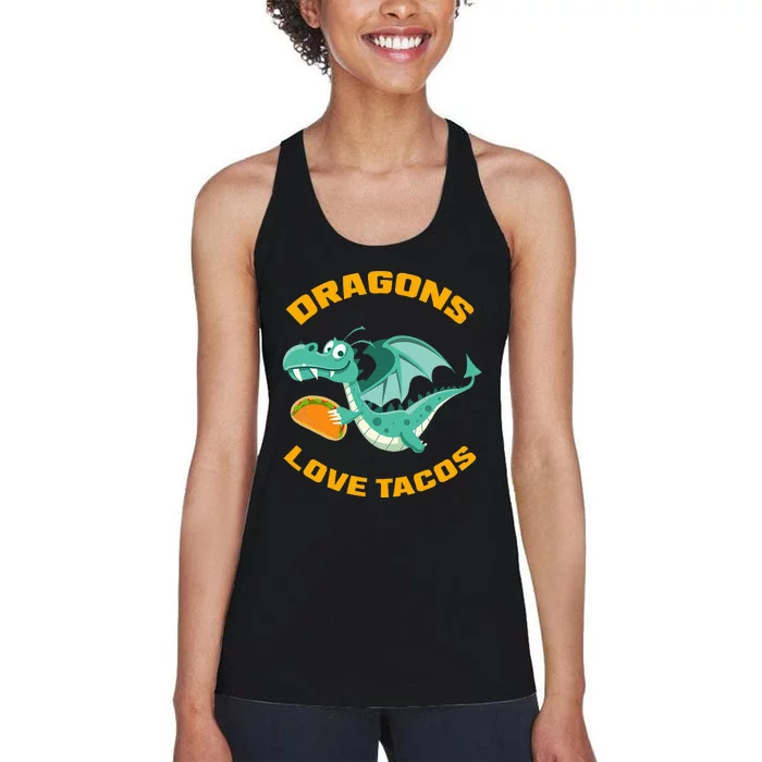 Dragons Love Tacos Funny Taco Women's Racerback Tank