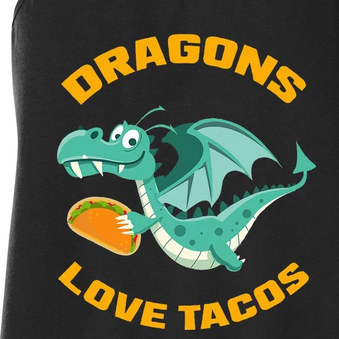 Dragons Love Tacos Funny Taco Women's Racerback Tank