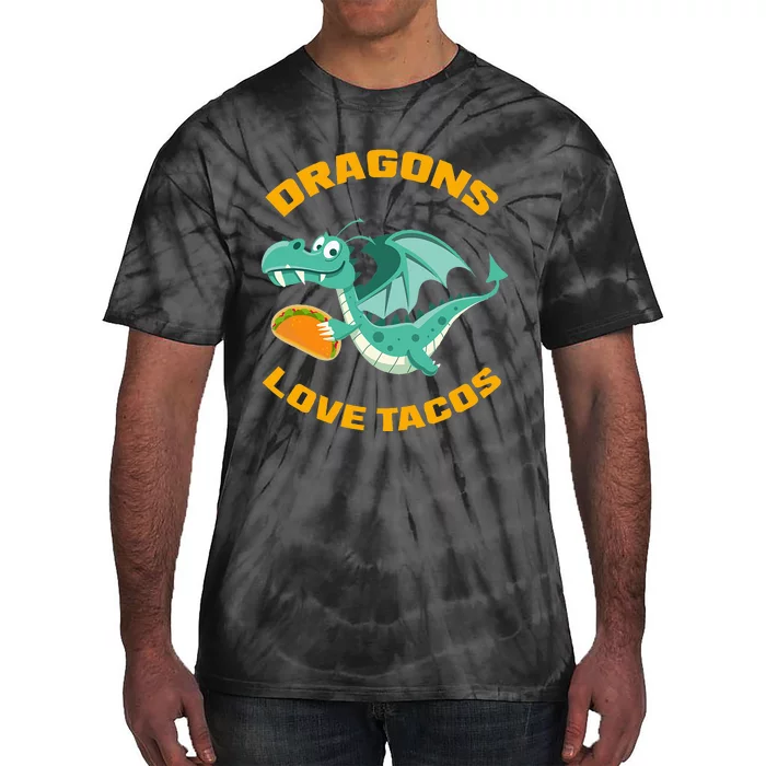 Dragons Love Tacos Funny Taco Tie-Dye T-Shirt