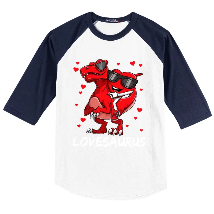 Dinosaur Lovesaurus Tgiftrex Valentines Day Gift Baseball Sleeve Shirt