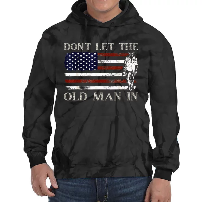 DonT Let The Old Man In Vintage American Flag Tie Dye Hoodie