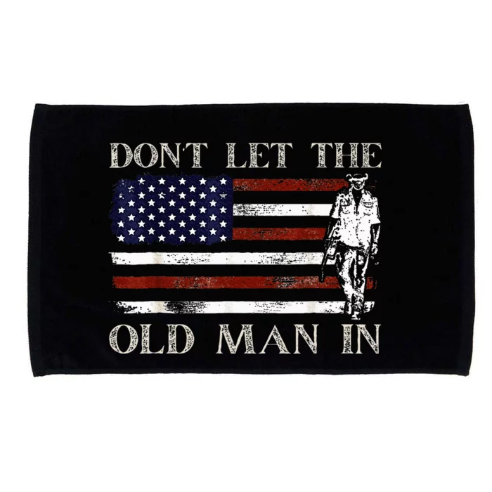 DonT Let The Old Man In Vintage American Flag Microfiber Hand Towel