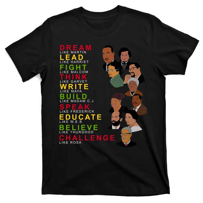 Dream Lead Think Educate Black History Month T-Shirt