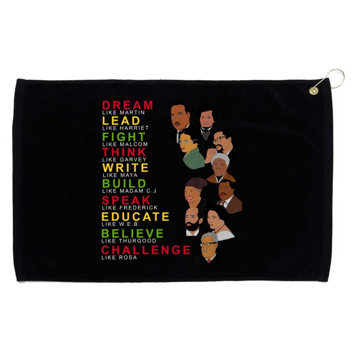 Dream Lead Think Educate Black History Month Grommeted Golf Towel