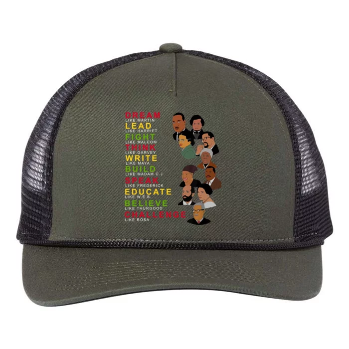 Dream Lead Think Educate Black History Month Retro Rope Trucker Hat Cap