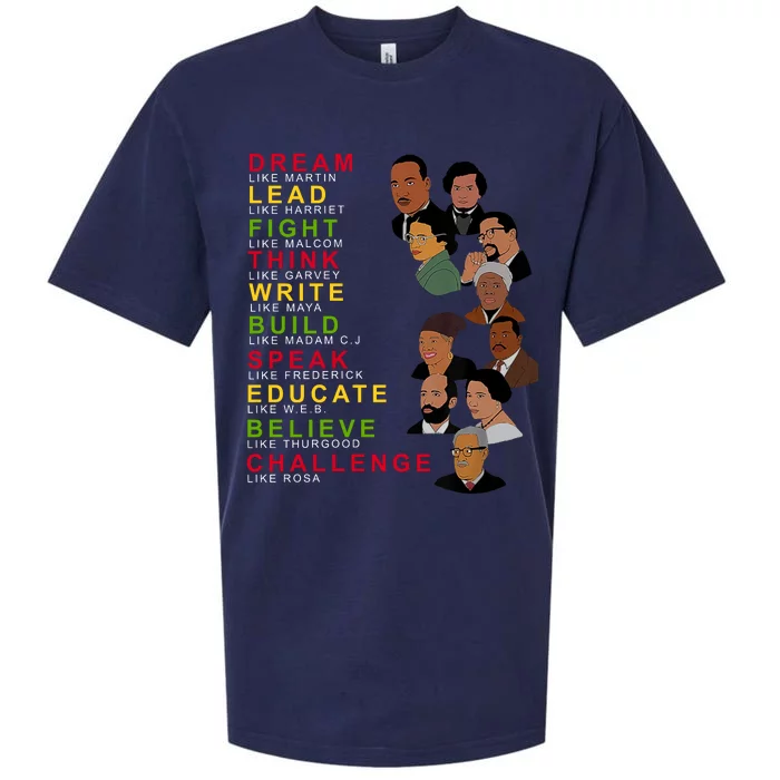 Dream Lead Think Educate Black History Month Sueded Cloud Jersey T-Shirt