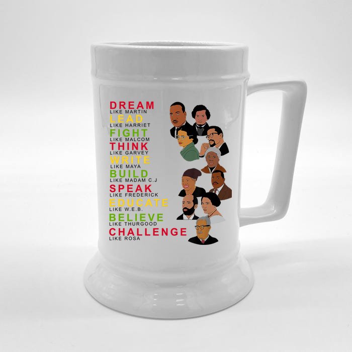 Dream Lead Think Educate Black History Month Front & Back Beer Stein