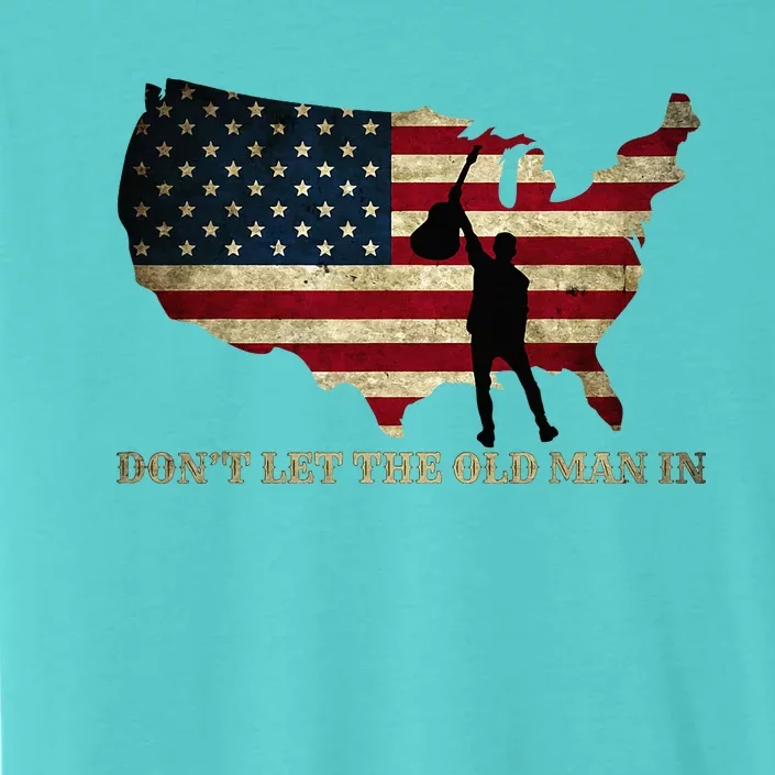 Dont Let The Old Man In American Flag Guitar ChromaSoft Performance T-Shirt