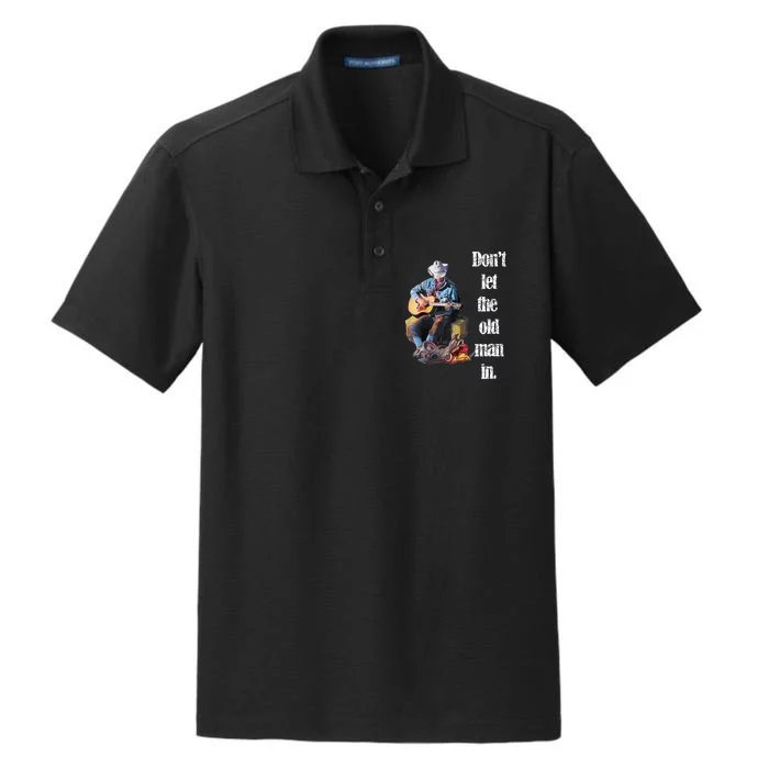 DonT Let The Old Man In Vintage Walking With A Guitar Dry Zone Grid Performance Polo