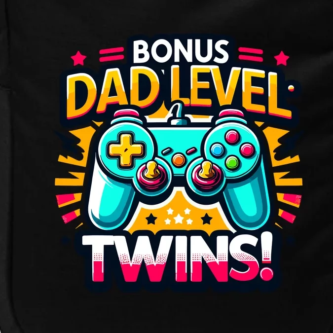 Dad Level: Twins! Funny And Playful Typography Twin Dad Impact Tech Backpack