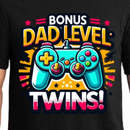 Dad Level: Twins! Funny And Playful Typography Twin Dad Pajama Set