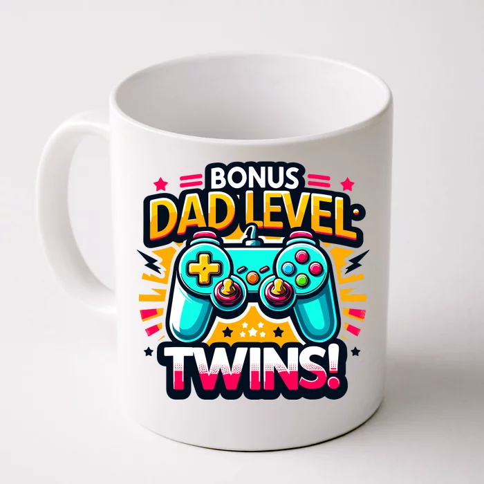 Dad Level: Twins! Funny And Playful Typography Twin Dad Front & Back Coffee Mug