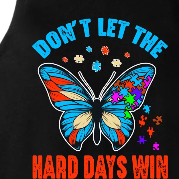 DonT Let The Hard Days Win Autism Awareness Month Gift Ladies Tri-Blend Wicking Tank