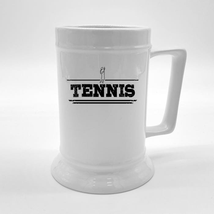 Distressed Look Tennis Gift For Tennis Players Gift Front & Back Beer Stein