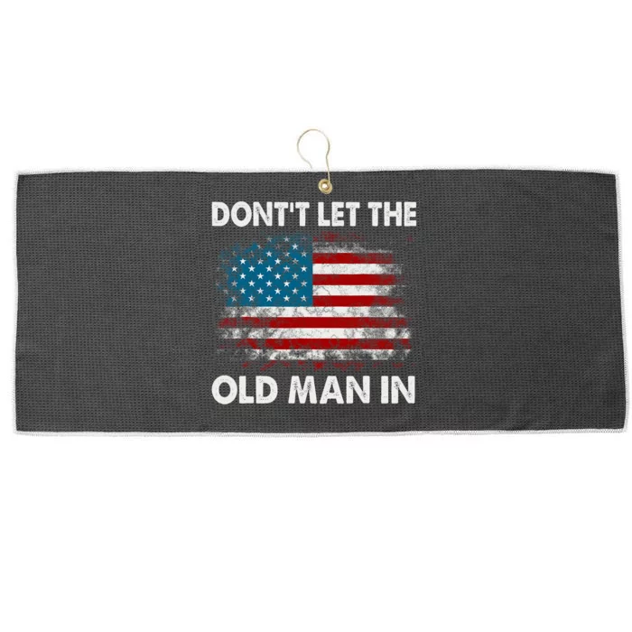 DonT Let The Old Man In Retro American Flag Large Microfiber Waffle Golf Towel