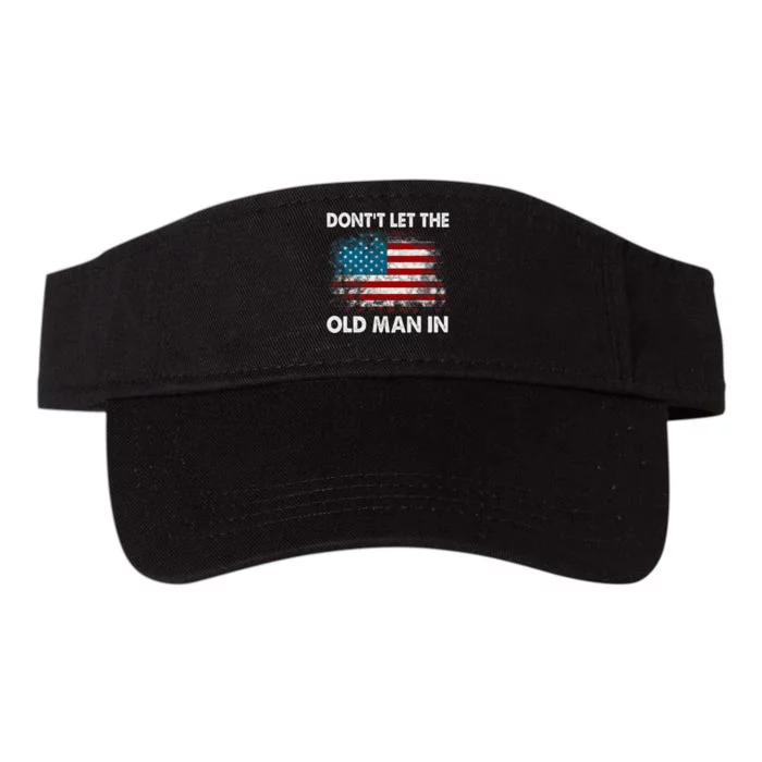 DonT Let The Old Man In Retro American Flag Valucap Bio-Washed Visor