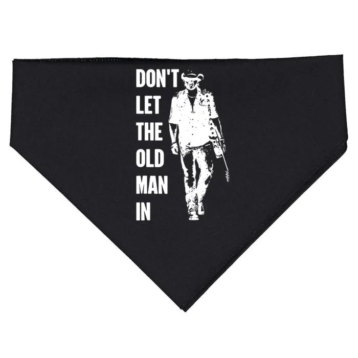 Dont Let The Old Man In Vintage Walking With A Guitar USA-Made Doggie Bandana